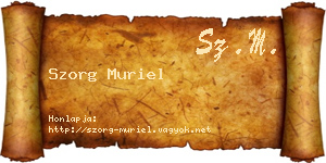 Szorg Muriel névjegykártya